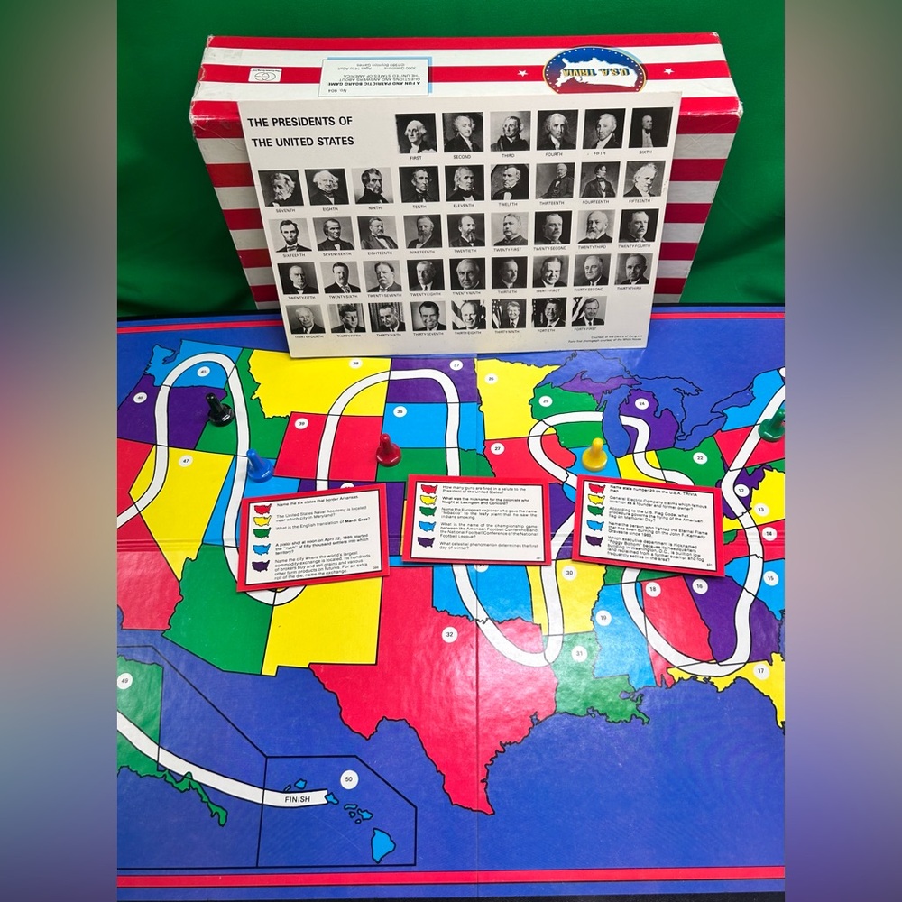 U.S.A. Trivia Boynton Board Game Vintage 80's Patriotic